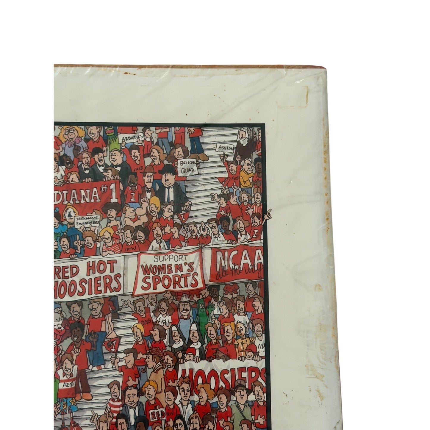 Vintage 1987 Indiana University Assembly Hall Crowd Print John Holladay 18x24 NCAA Championship