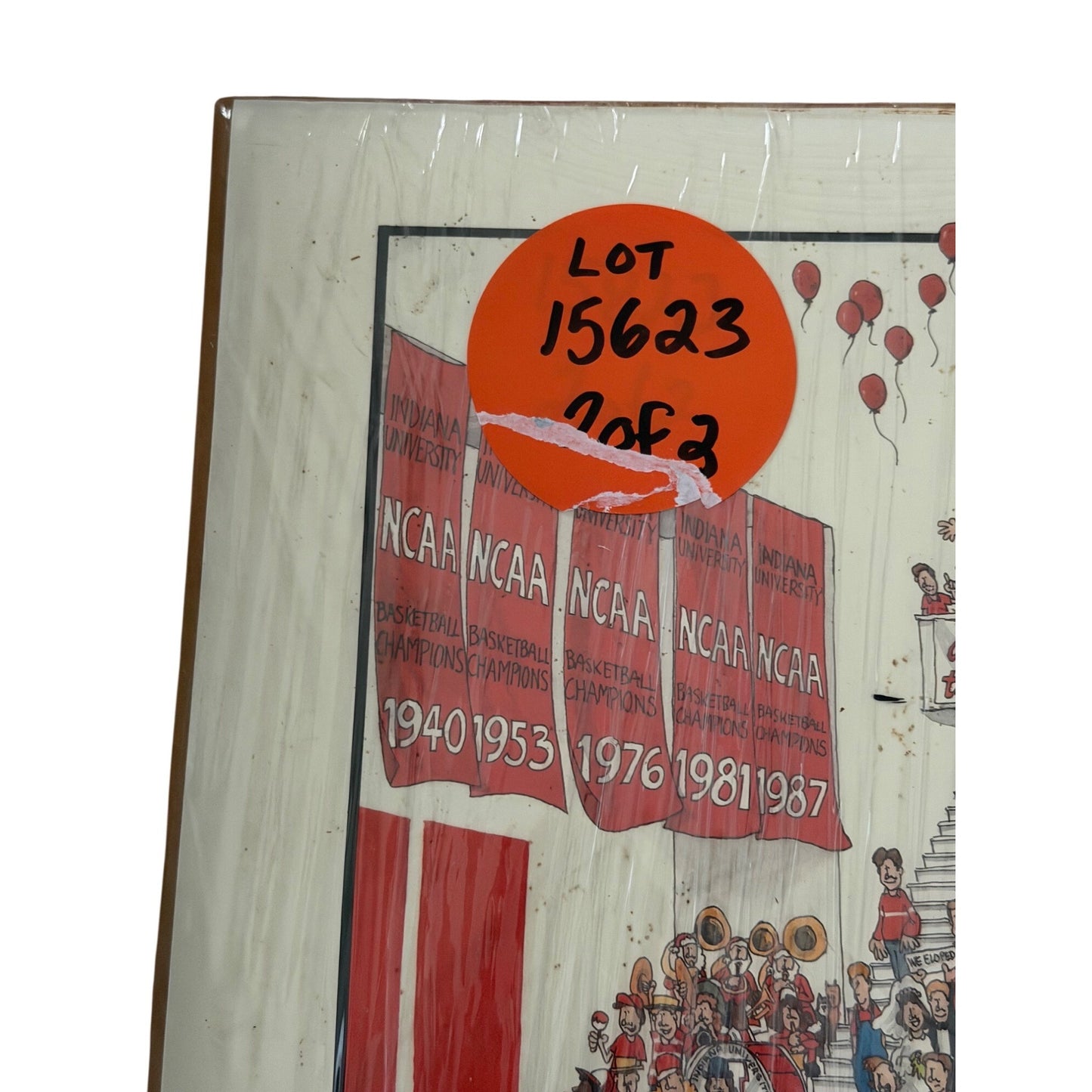 Vintage 1987 Indiana University Assembly Hall Crowd Print John Holladay 18x24 NCAA Championship