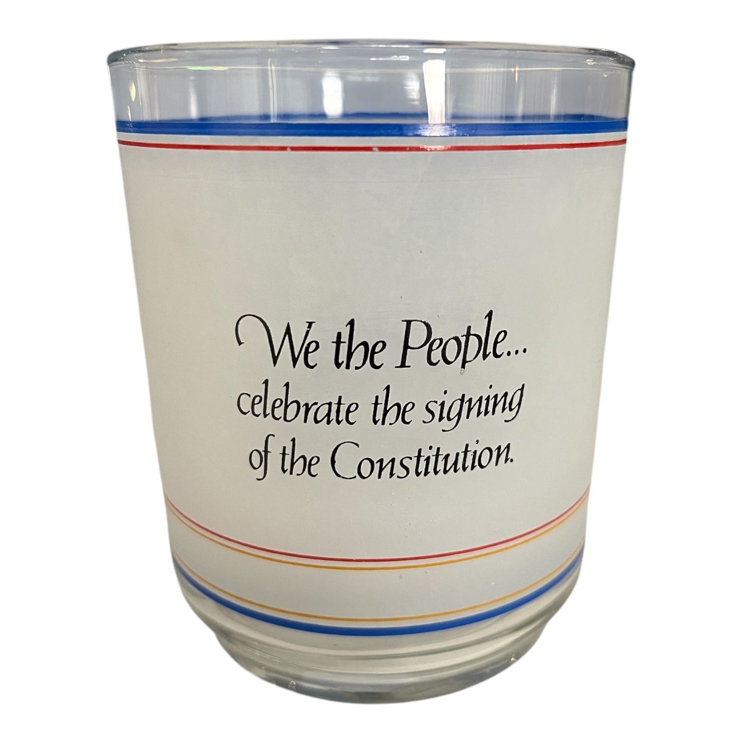 Vintage US Constitution 200th Anniversary We the People Frosted Glass – 1787-1987