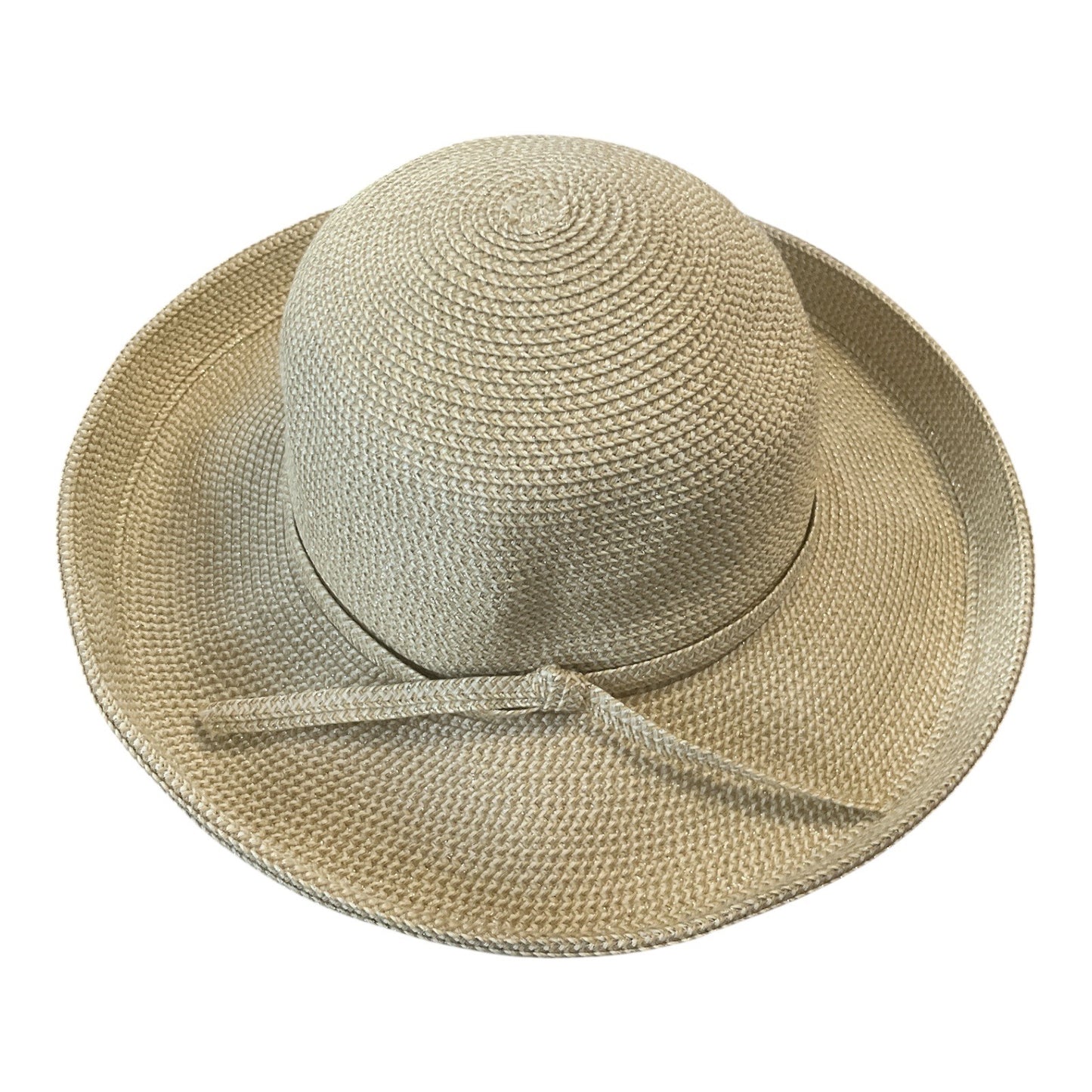 Sun ‘N’ Sand Y2K Wide Brim Hat | Beige Straw with Subtle Sparkle | Packable Resort Style