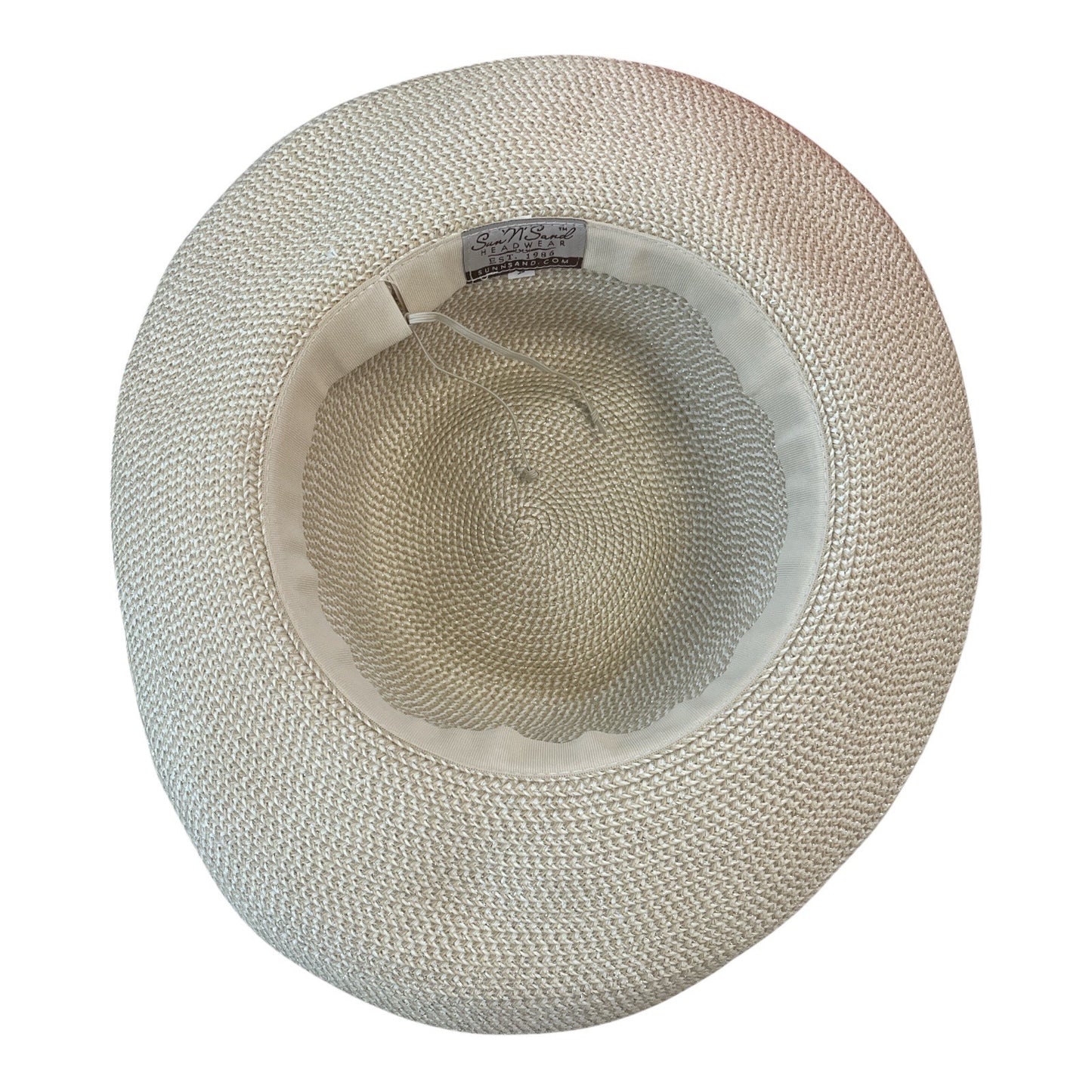 Sun ‘N’ Sand Y2K Wide Brim Hat | Beige Straw with Subtle Sparkle | Packable Resort Style