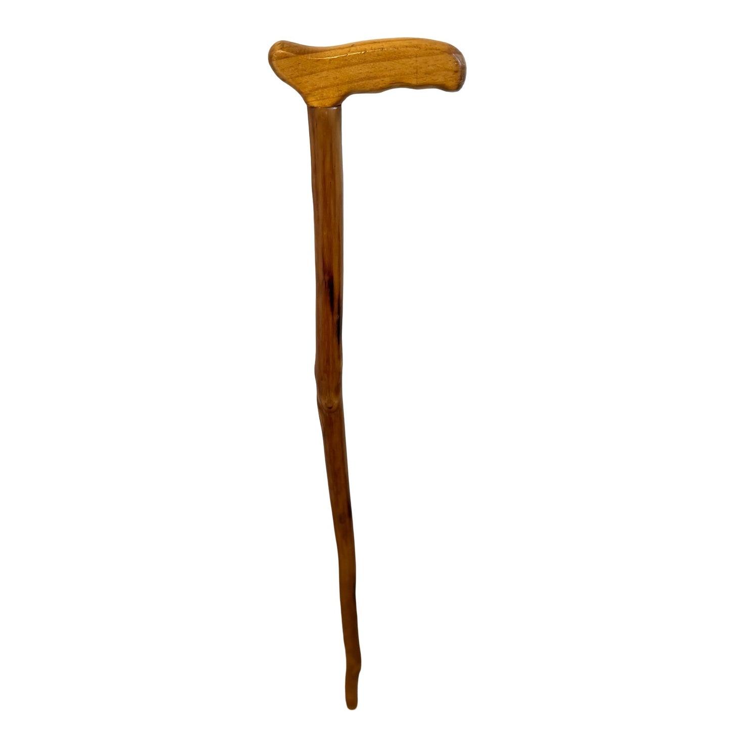 Vintage Hand Carved Wood Walking Cane Stick Rustic Natural Branch 34”