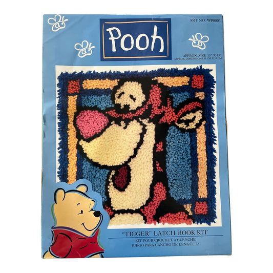 Vintage Disney Pooh Tigger Latch Hook Kit – 13" x 13" – Caron International – Unused