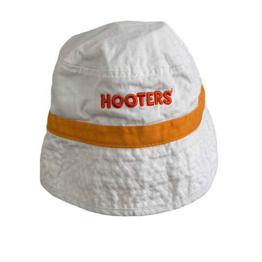 Vintage Hooters Tampa Bay Bucs Bucket Hat White Orange Buccaneers Promo 24"