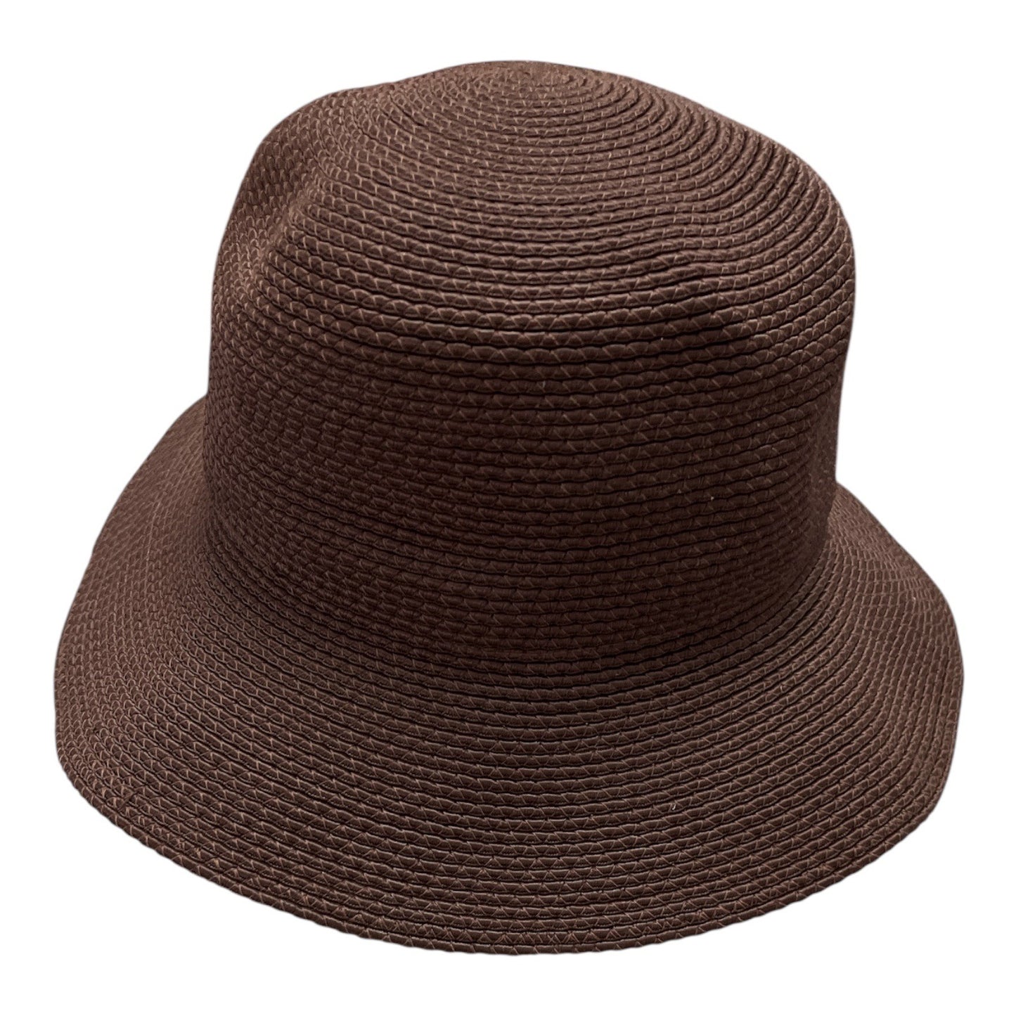 DAVID Brown Woven Bucket Hat – Women’s Classic Sun Hat – 12” Diameter – Late 1990s to Early 2000s