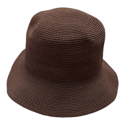 DAVID Brown Woven Bucket Hat – Women’s Classic Sun Hat – 12” Diameter – Late 1990s to Early 2000s