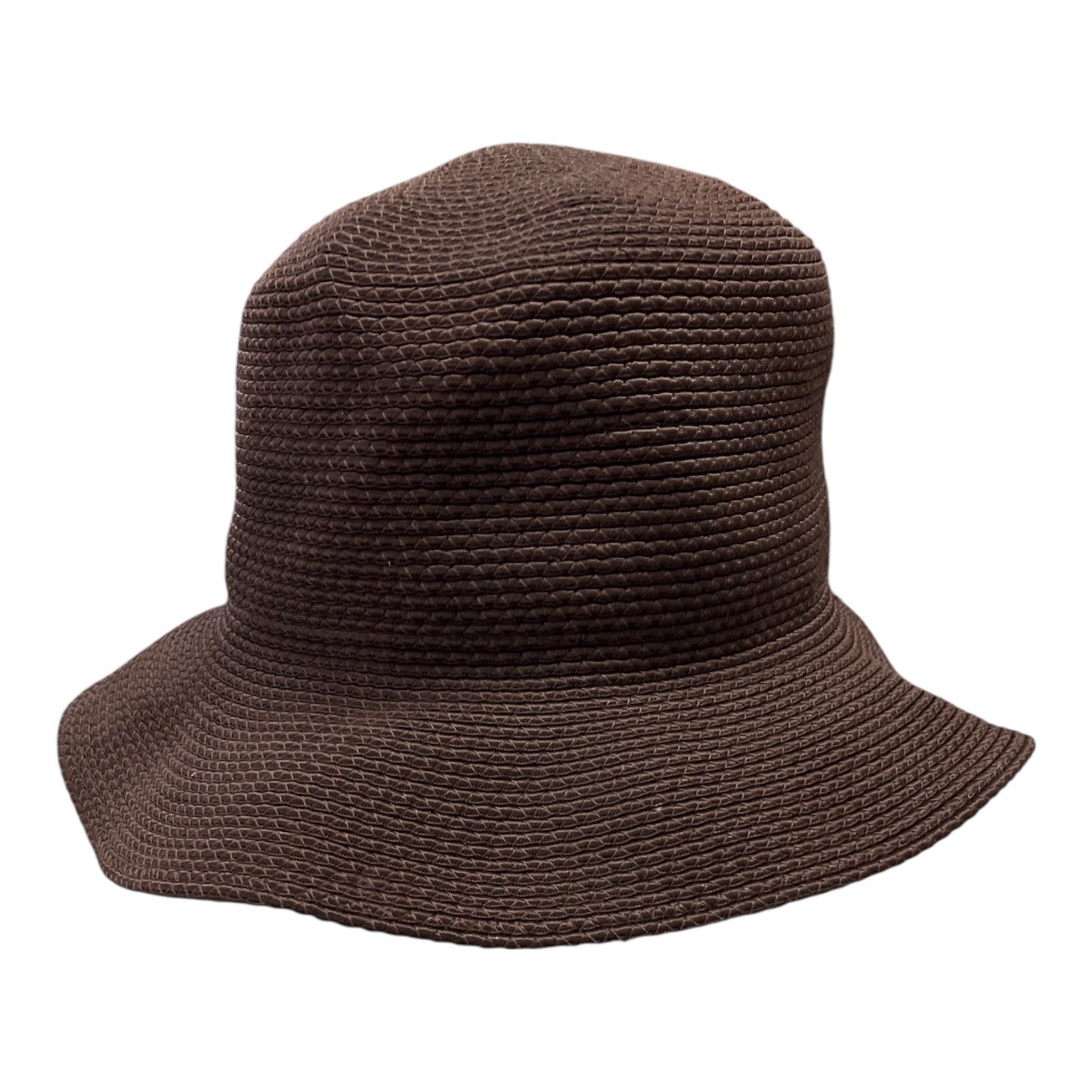 DAVID Brown Woven Bucket Hat – Women’s Classic Sun Hat – 12” Diameter – Late 1990s to Early 2000s