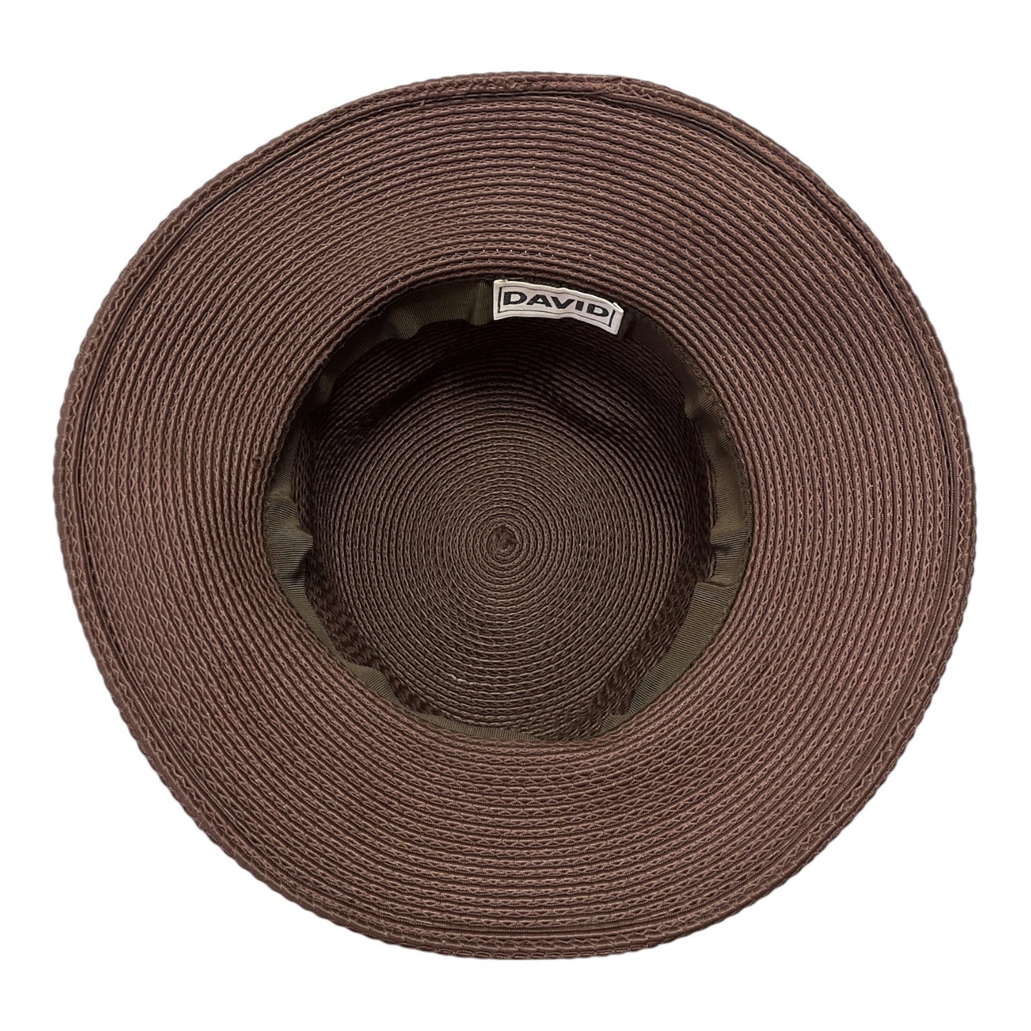 DAVID Brown Woven Bucket Hat – Women’s Classic Sun Hat – 12” Diameter – Late 1990s to Early 2000s