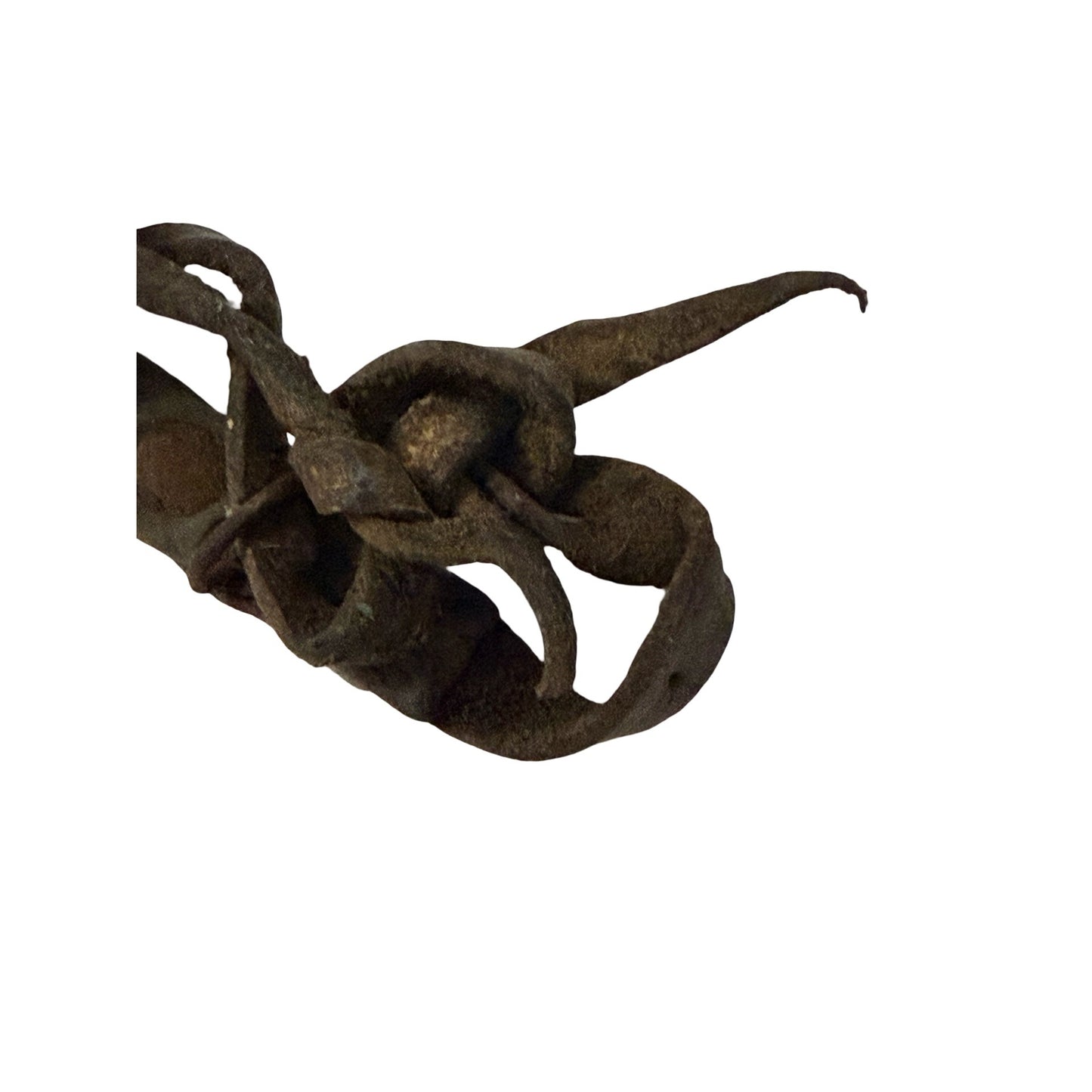 Antique Hand Forged Iron Hook Clasp Primitive Blacksmith Made Iron Artifact 5"