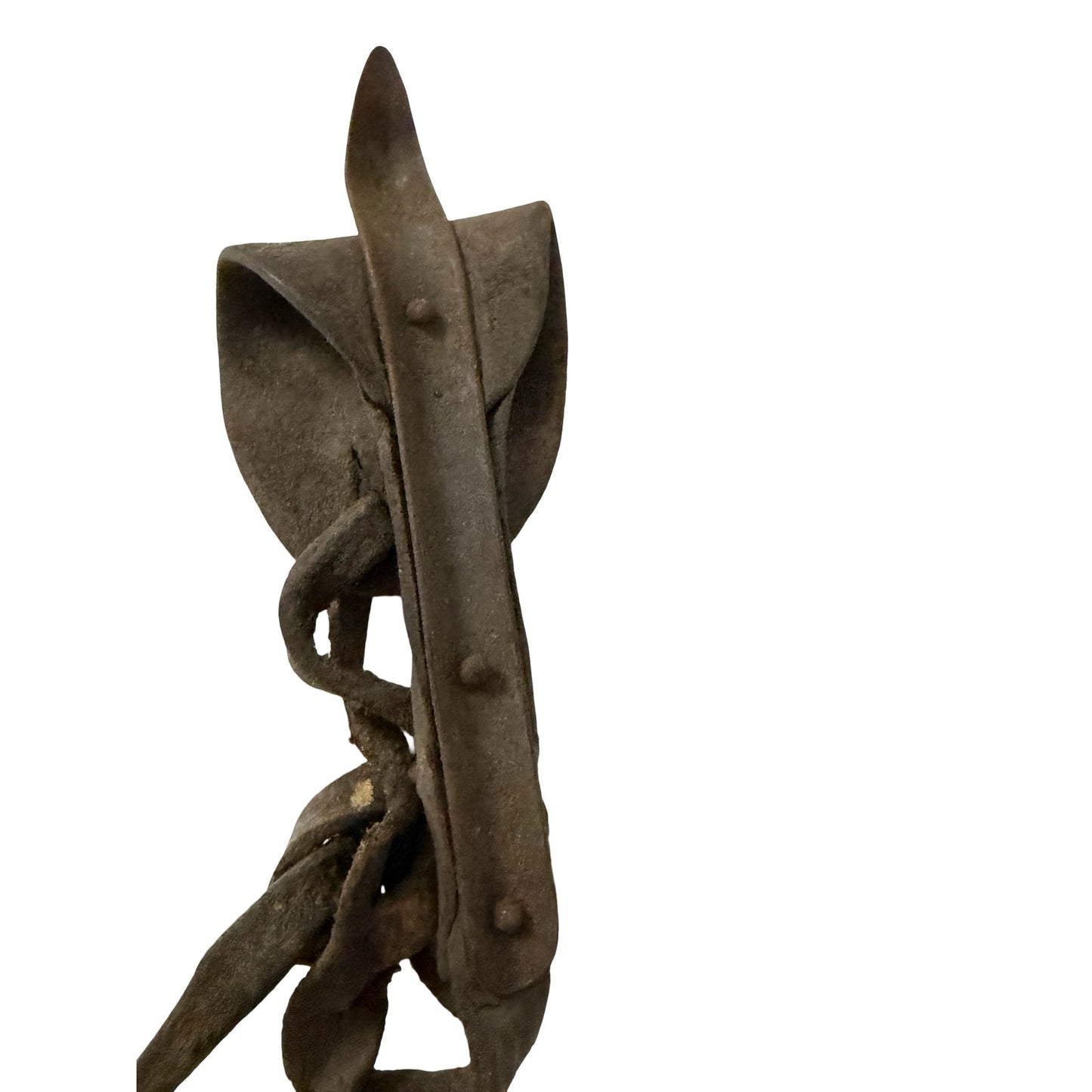 Antique Hand Forged Iron Hook Clasp Primitive Blacksmith Made Iron Artifact 5"