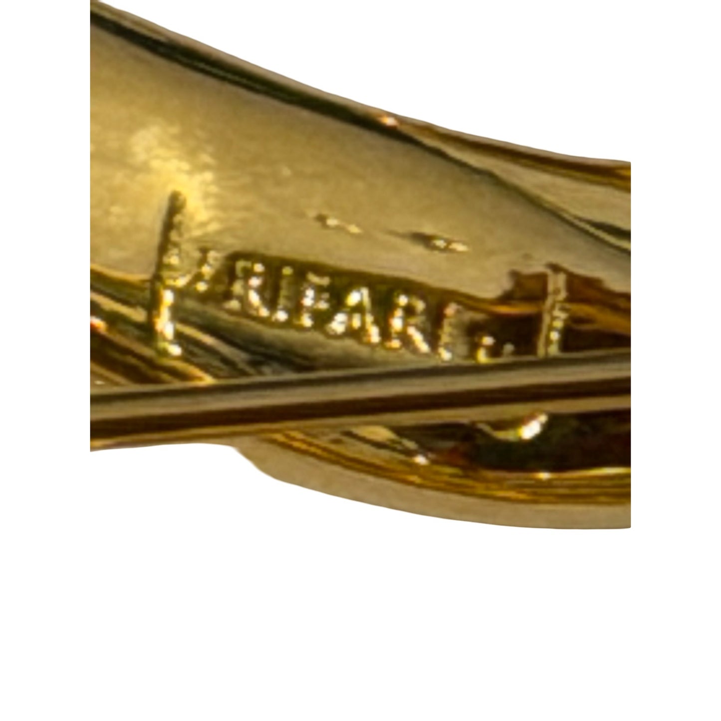 Vintage Trifari Gold Tone Abstract Brooch Modernist Ribbon Pin Signed