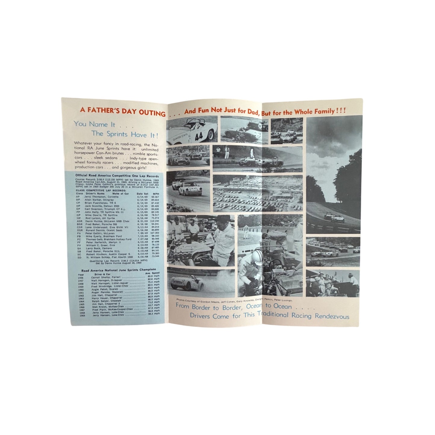 1970 Road America June Sprints Official Event Brochure Program SCCA Elkhart Lake Wisconsin Vintage Racing