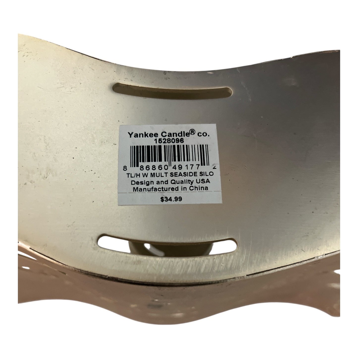 Yankee Candle Co. Gold Metal Tealight Holder – Seaside Fish Cutout Wave Design