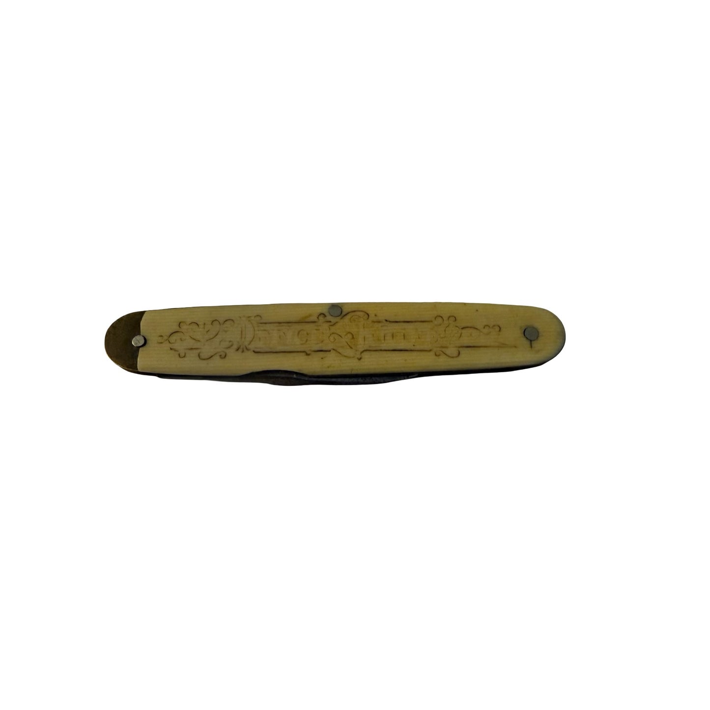 Vintage Industry City Co Chicago Ill Office Knife 2 Blade Pocket Knife Advertising Celluloid Handle