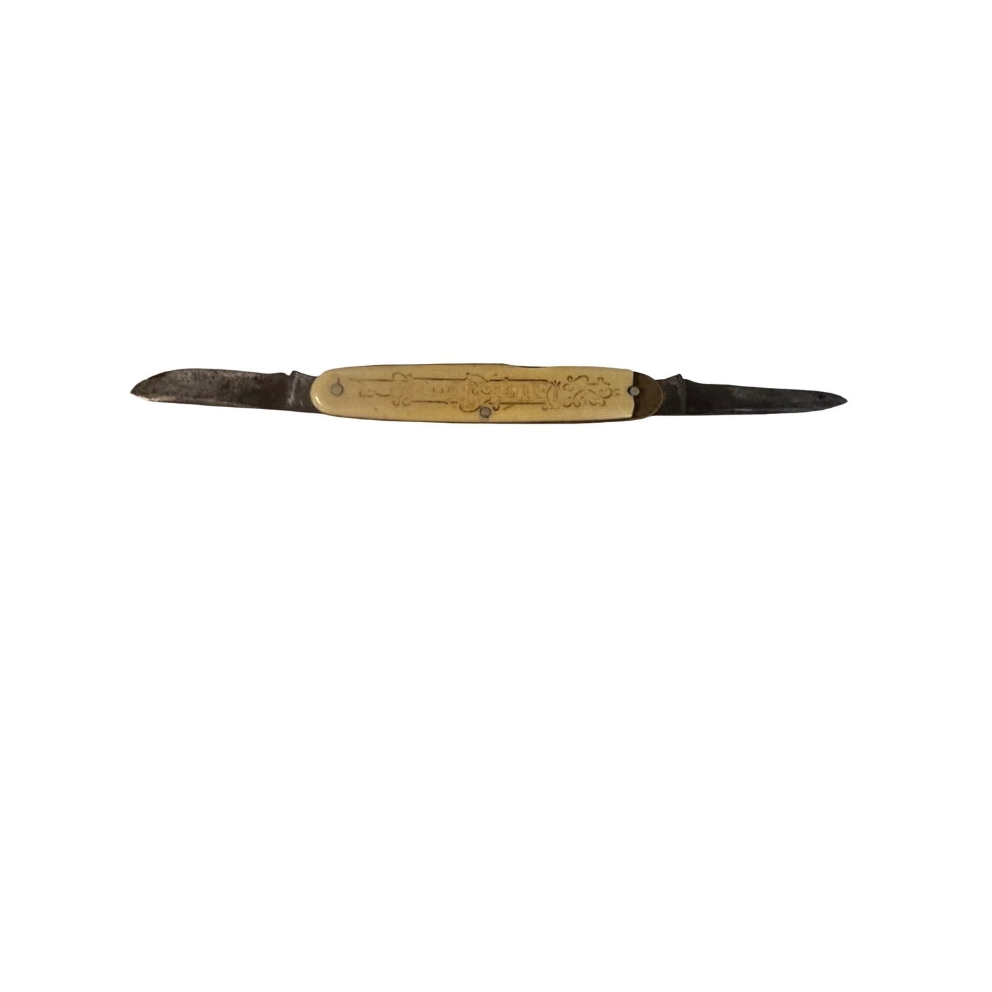 Vintage Industry City Co Chicago Ill Office Knife 2 Blade Pocket Knife Advertising Celluloid Handle