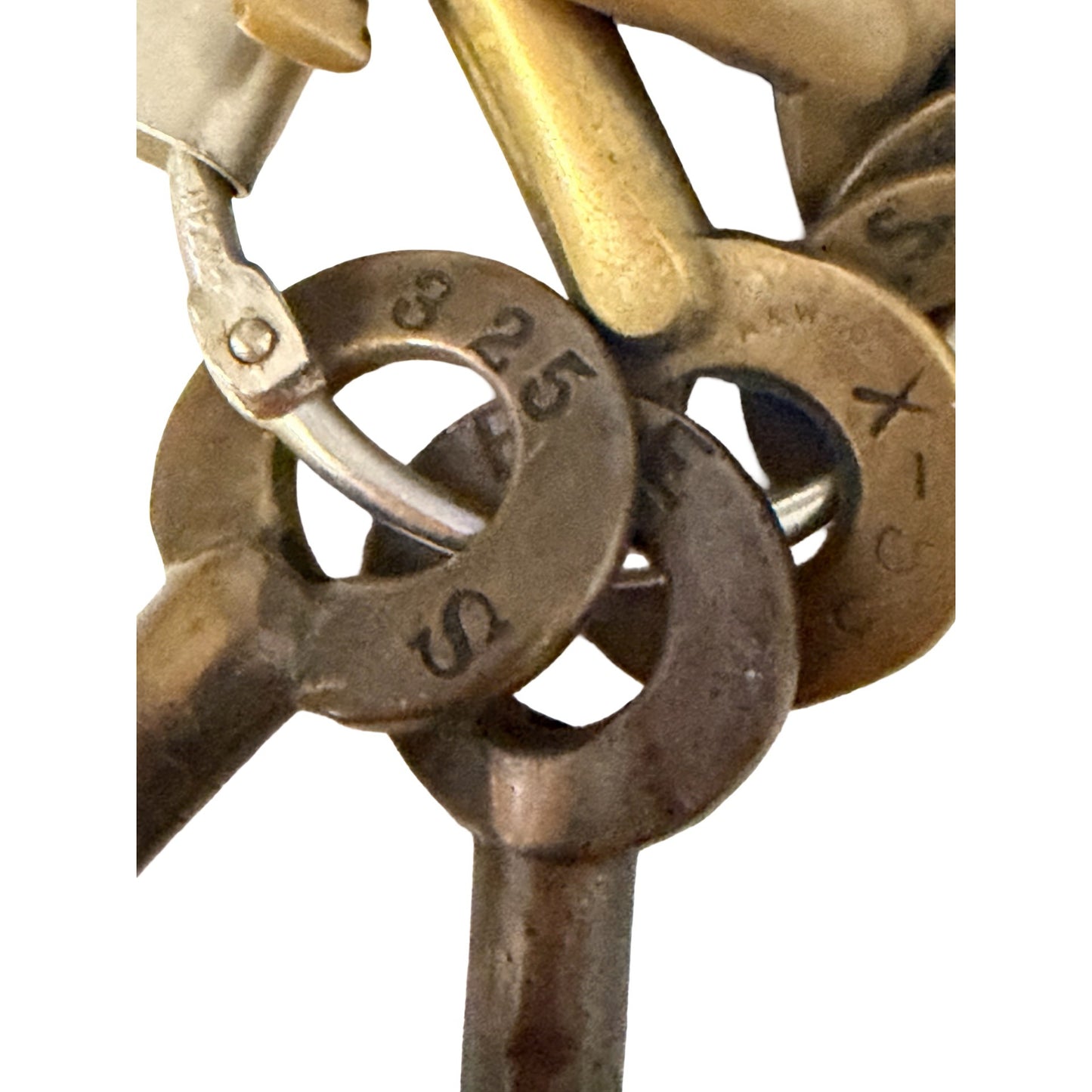Antique Brass Barrel Key Collection 9 Marked Vintage Keys B&O Erie Big Four
