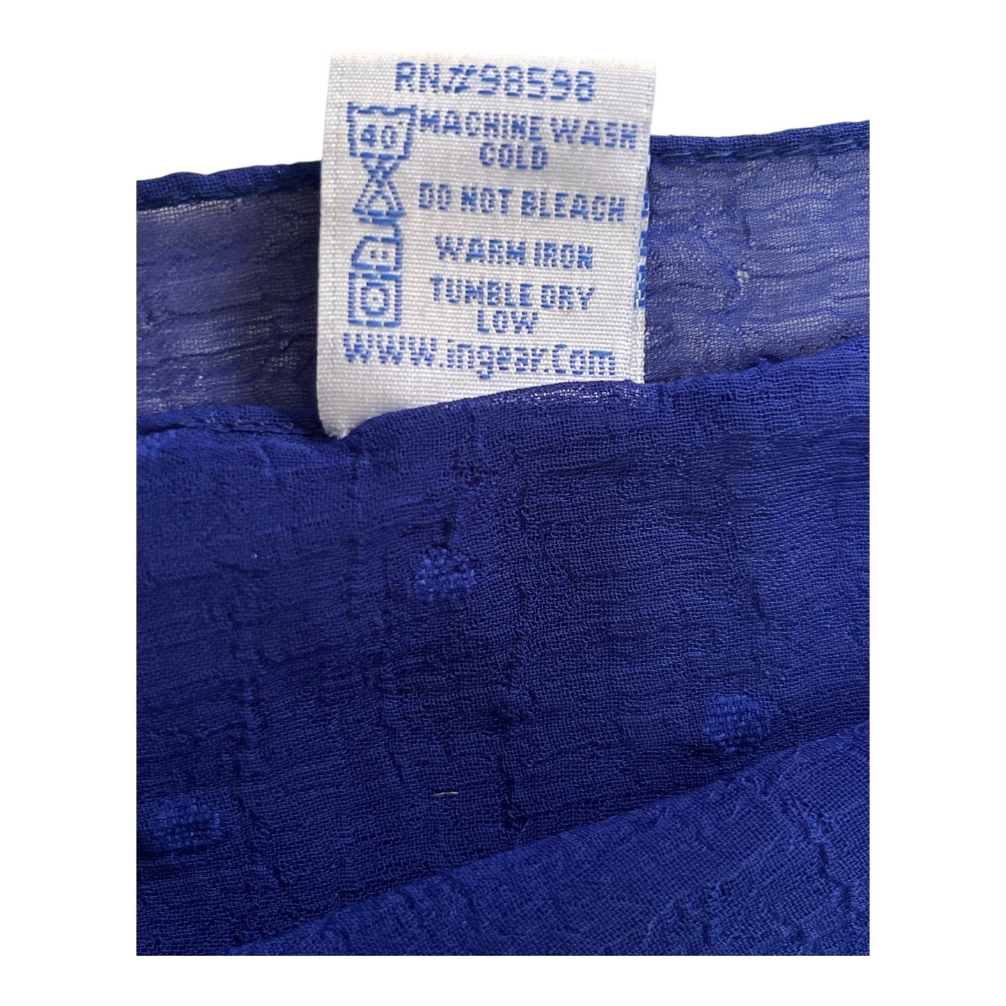 Vintage Blue Sheer Dot Beaded Scarf Wrap 60 x 40 Made in India