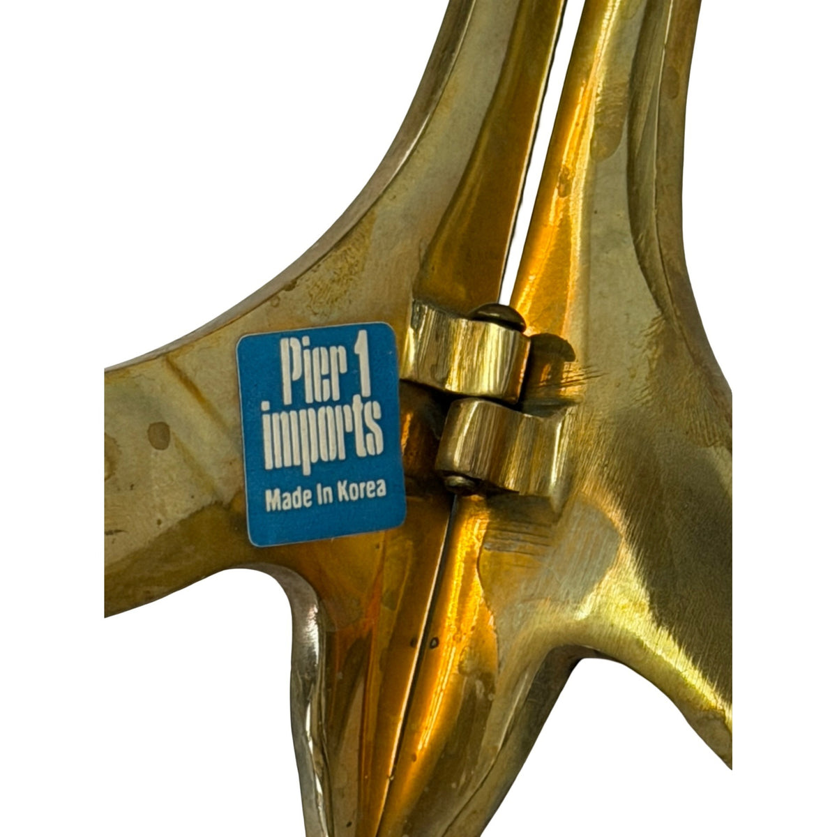 Vintage Pier 1 Imports Brass Folding Display Easel 7 Inch Made in Korea
