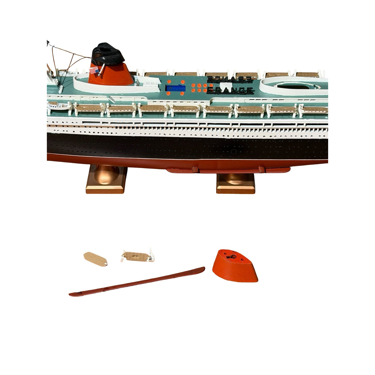 Vintage SS France Ocean Liner Ship Model 25 Inch Plastic Nautical Maritime Restoration