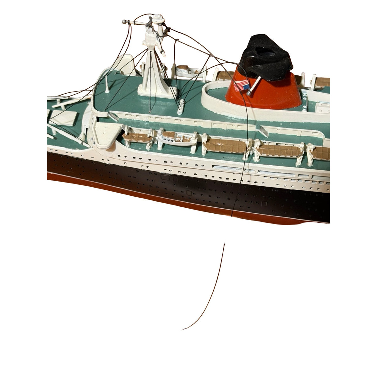 Vintage SS France Ocean Liner Ship Model 25 Inch Plastic Nautical Maritime Restoration