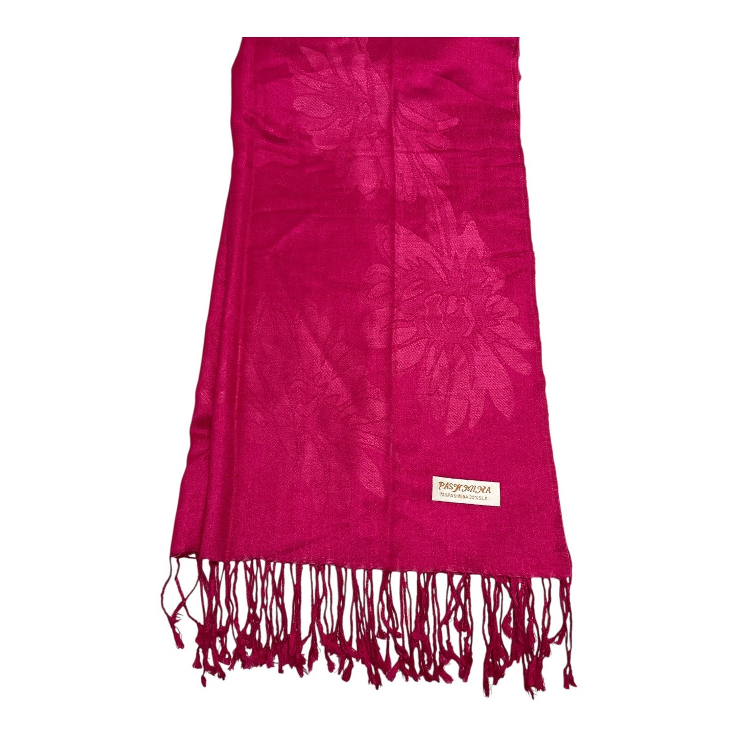 Magenta Floral Pashmina Y2K Silk Blend Shawl Wrap