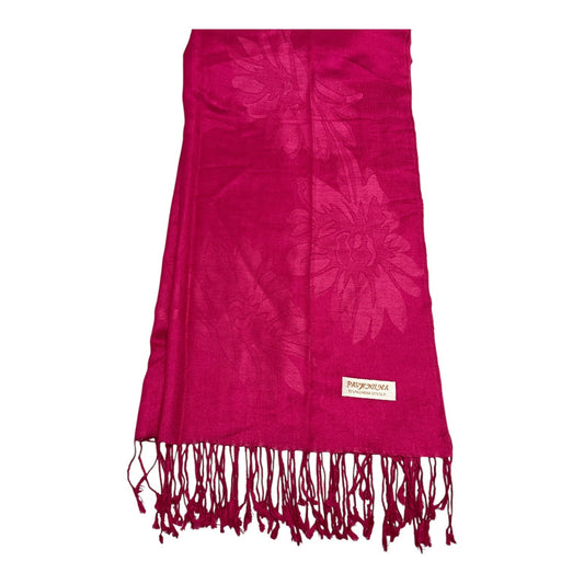 Magenta Floral Pashmina Y2K Silk Blend Shawl Wrap