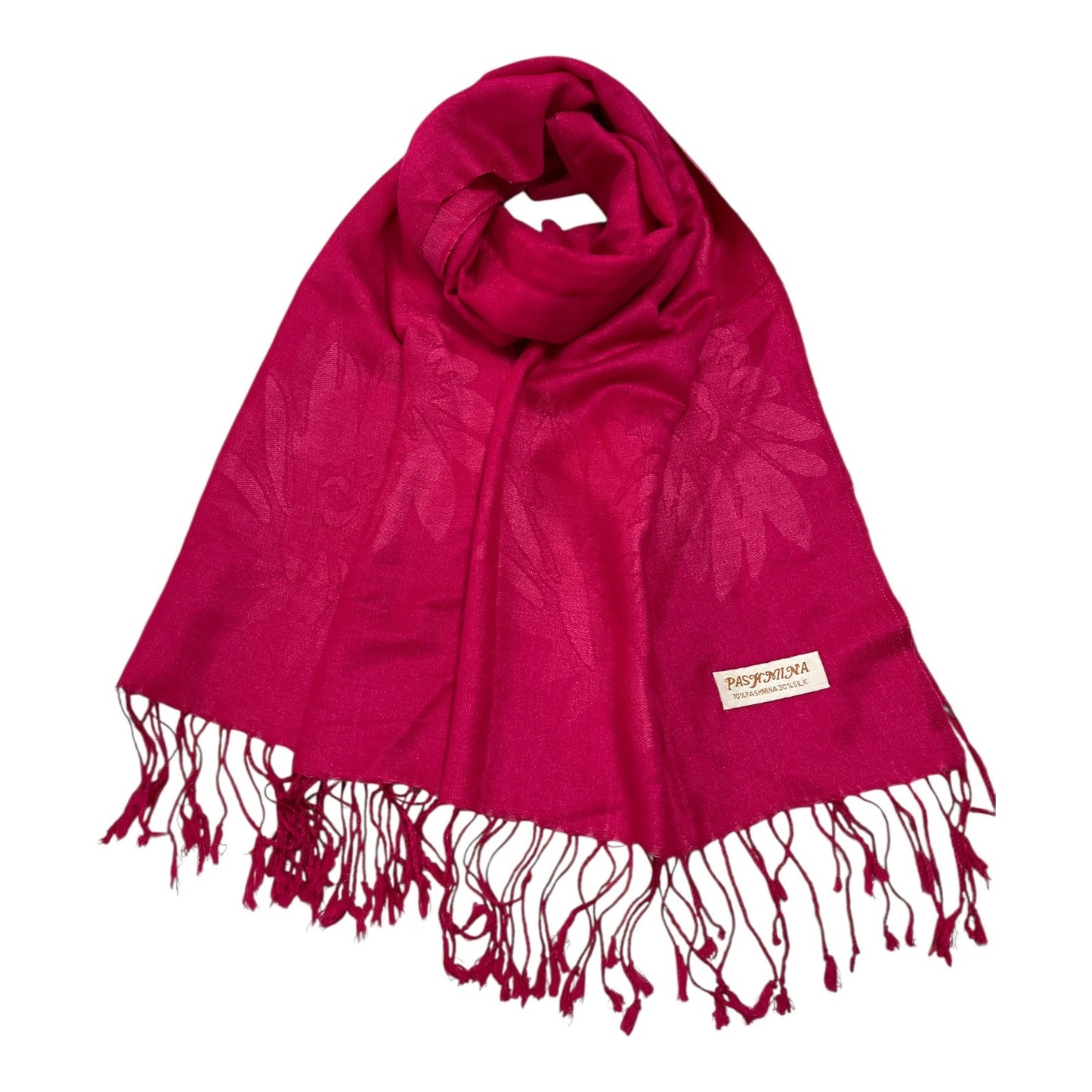 Magenta Floral Pashmina Y2K Silk Blend Shawl Wrap