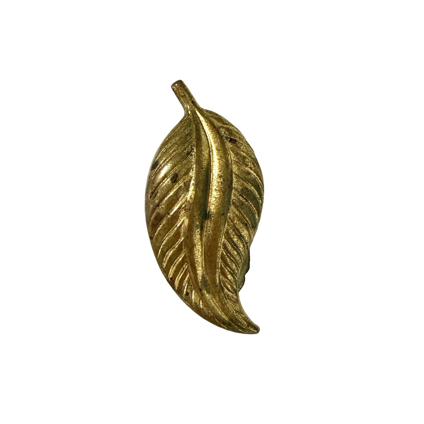 Vintage Gold Tone Leaf Dress Clip Fur Clip Botanical Jewelry 2 Inch