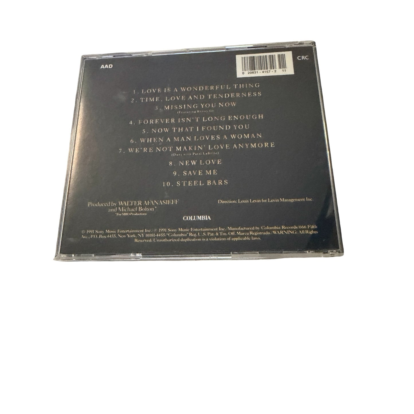 Michael Bolton Time, Love & Tenderness CD 1991 Columbia Love Is A Wonderful Thing