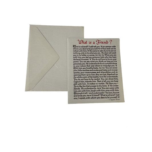 Vintage 1974 Blue Mountain Arts What Is a Friend C Raymond Beran Card Envelope