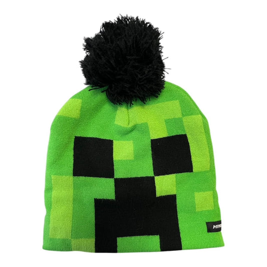 Minecraft Creeper Pom Beanie Hat – Green Pixel Pattern NWT – 2019 Mojang