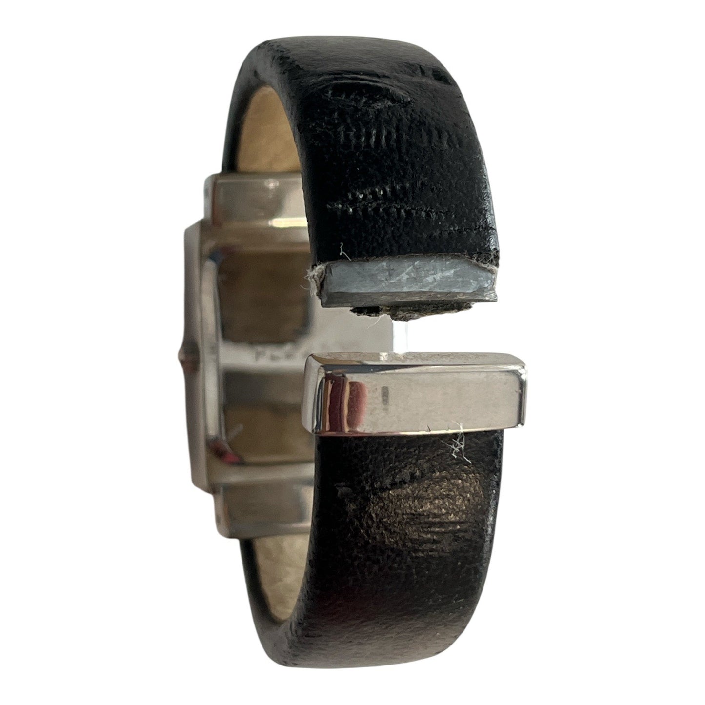 Vintage Kokopelli Cuff Watch Black Leather Wide Band Japan Quartz