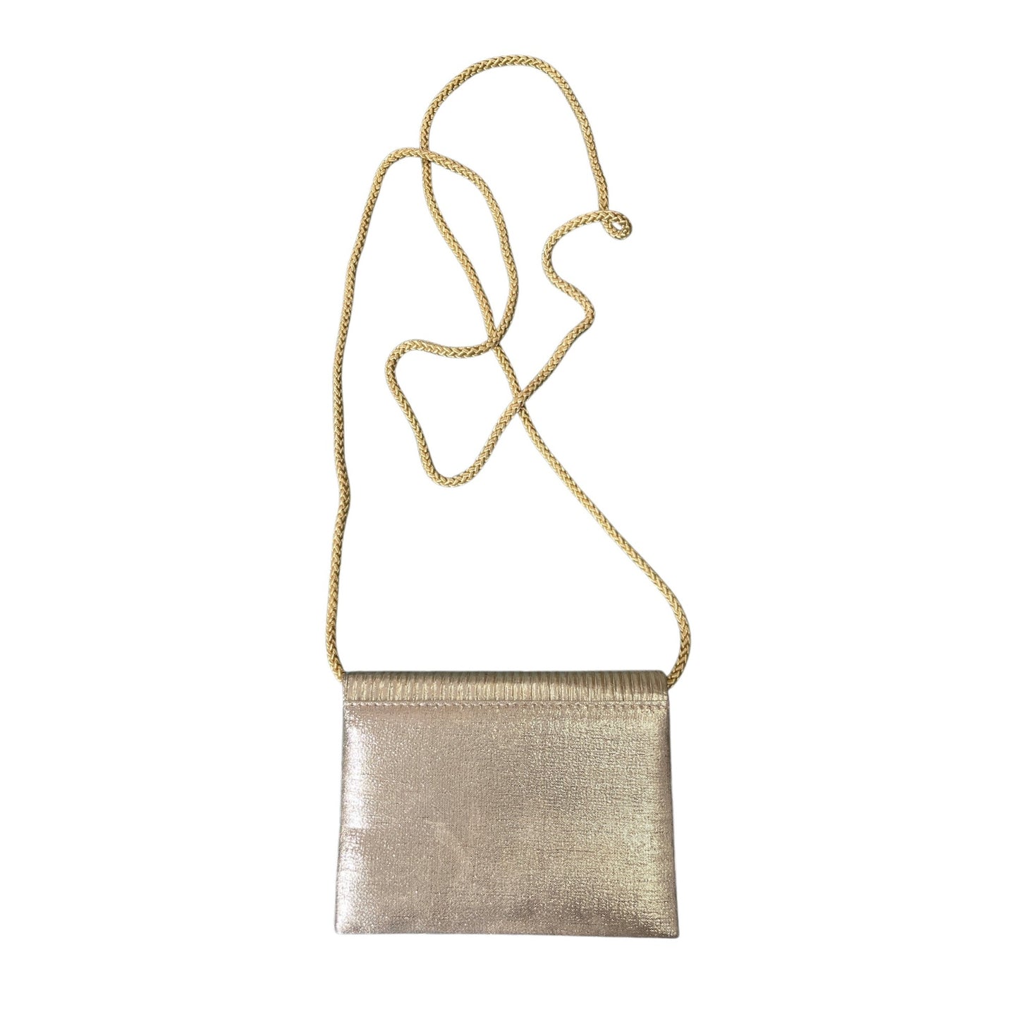 Vintage Accessory Lady Gold Pleated Evening Bag Small Shoulder Purse