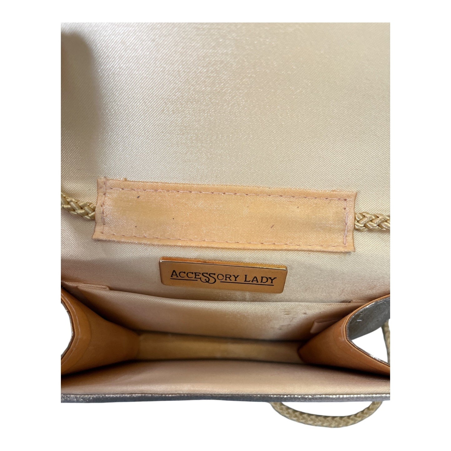 Vintage Accessory Lady Gold Pleated Evening Bag Small Shoulder Purse