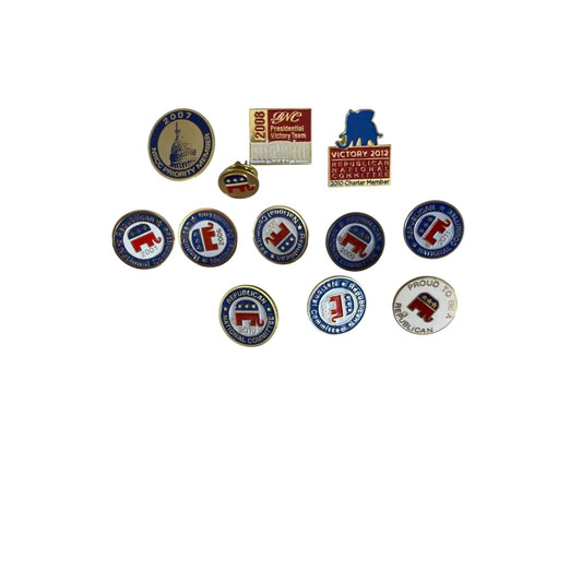 Vintage Republican National Committee RNC Lapel Pin Lot 11 Pins 2001-2012 NRCC GOP Political Collectibles