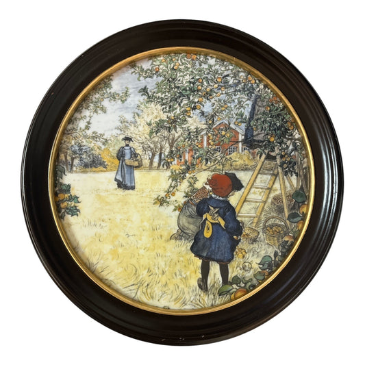 Royal Copenhagen Carl Larsson Limited Edition Porcelain Plaque – Picking Apples 2876/9500 (1906 Artwork)