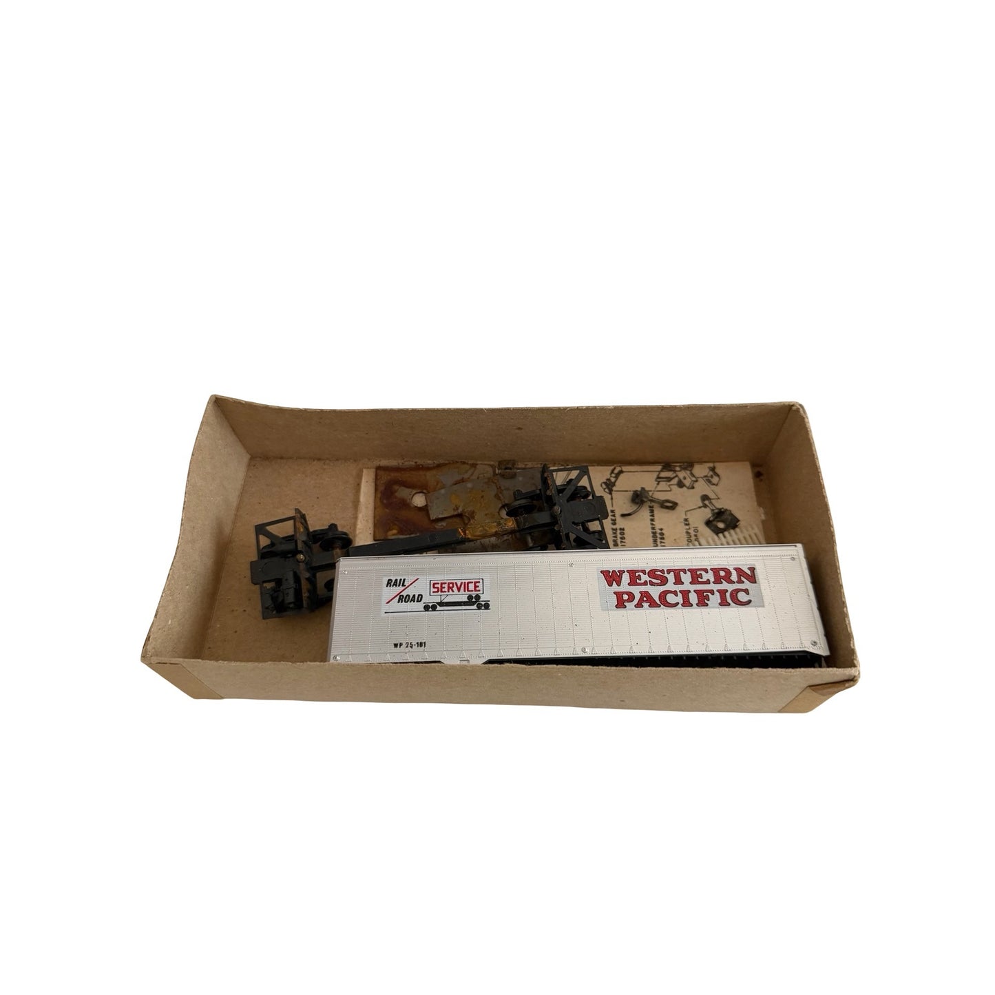 Vintage Athearn HO Scale Western Pacific 40' Box Car Kit No. 1704 w/ Box & Instructions