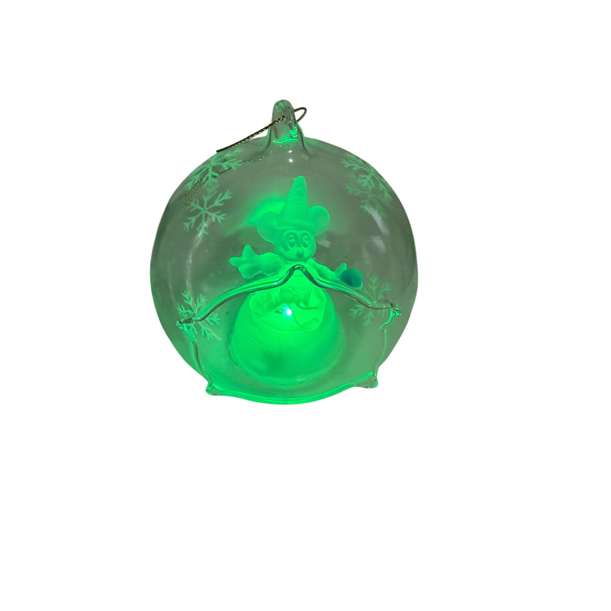 Disney Fantasia Sorcerer Mickey Color Changing Light Up Glass Ornament Arribas Box