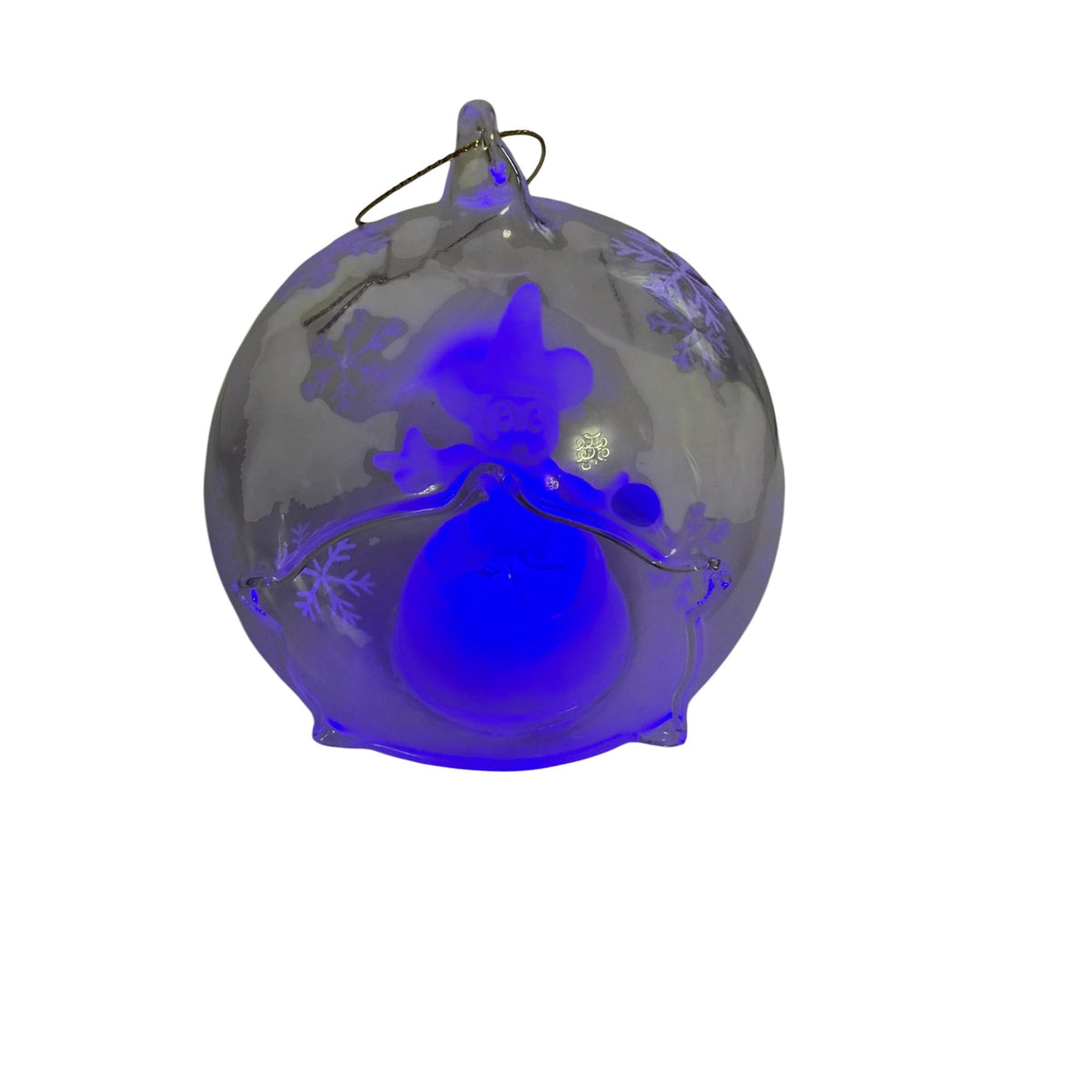 Disney Fantasia Sorcerer Mickey Color Changing Light Up Glass Ornament Arribas Box