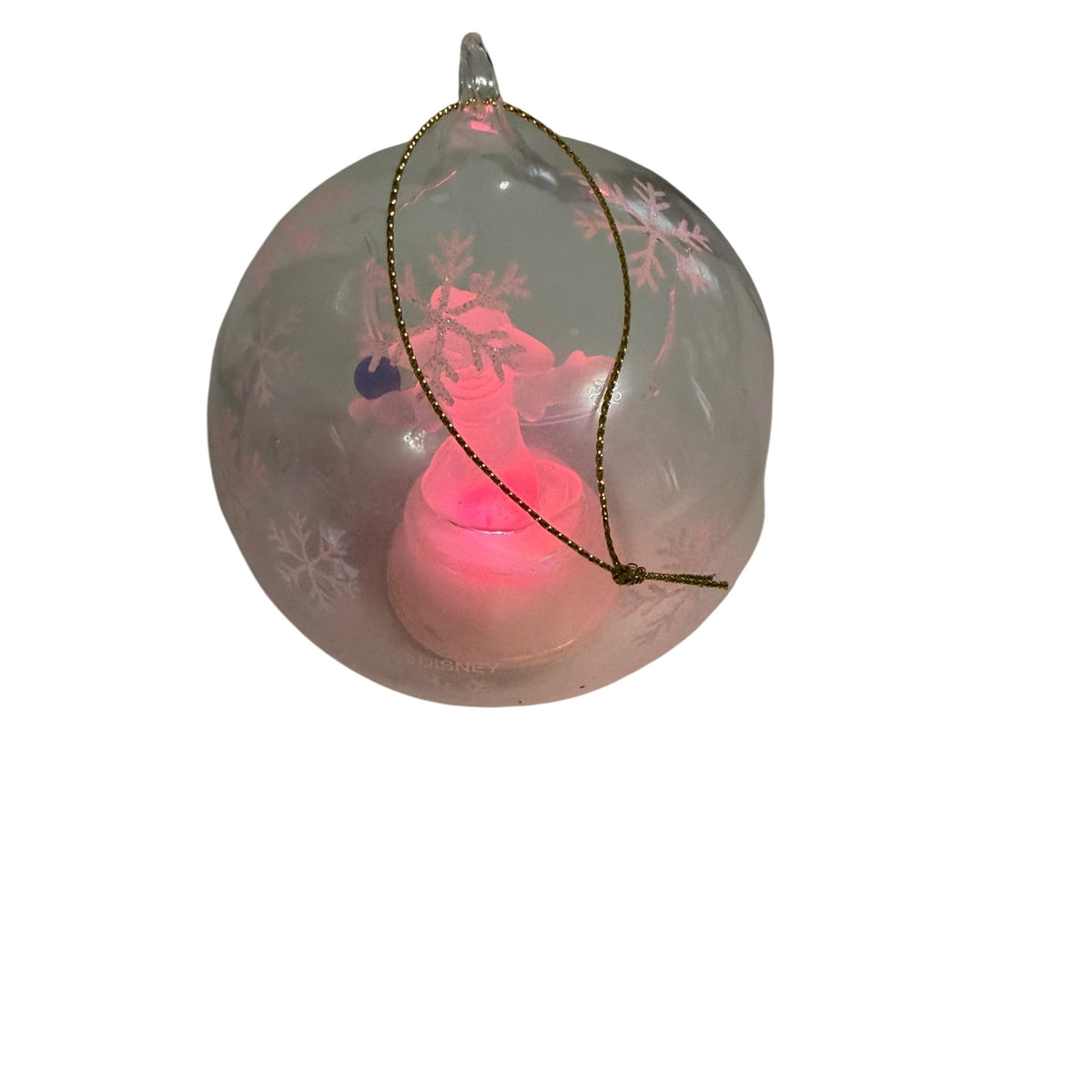 Disney Fantasia Sorcerer Mickey Color Changing Light Up Glass Ornament Arribas Box
