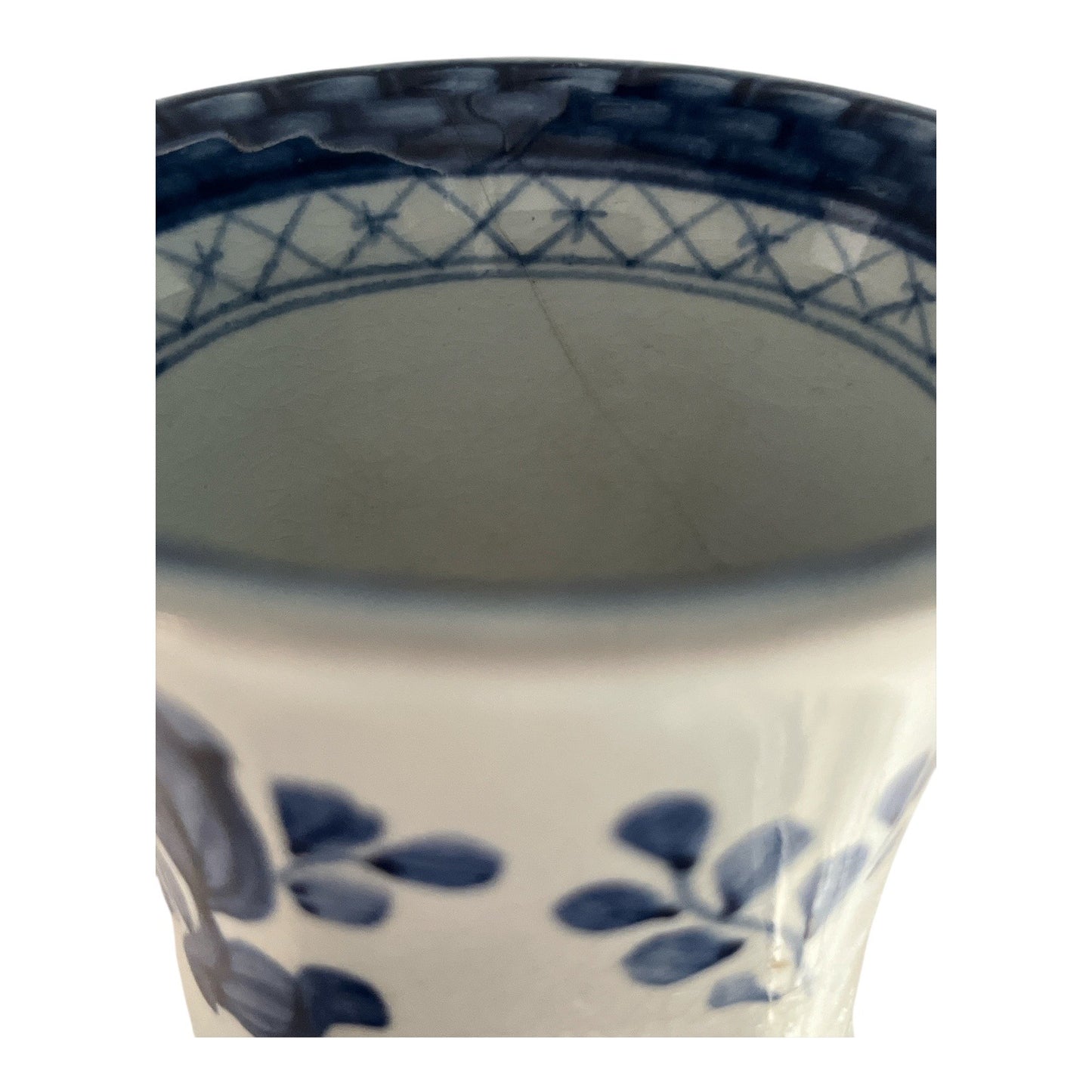 Vintage Danish Blue & White Hand-Painted Faience Mini Vase / Toothpick Holder 1910s–1930s