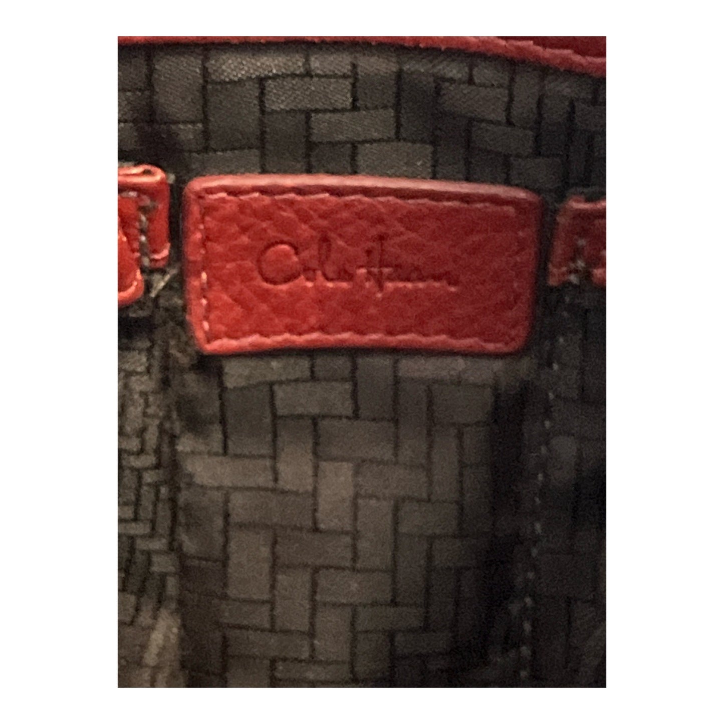 Cole Haan Gathered Leather Hobo Shoulder Bag Red Pebbled Leather Gold Tone Hardware