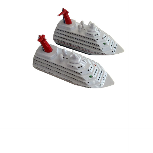 Carnival Cruise Ship Pull Back Toy Lot of 2 Light Up Horn Sound Ships Broken Fins