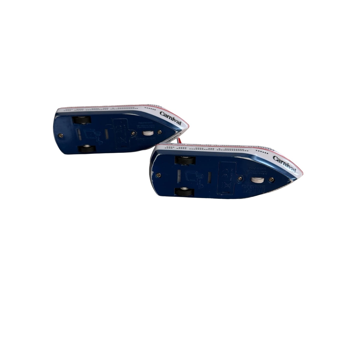 Carnival Cruise Ship Pull Back Toy Lot of 2 Light Up Horn Sound Ships Broken Fins
