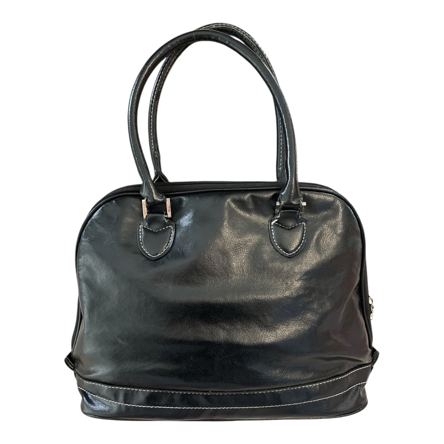 Betty Boop Capricorn Zodiac Black Faux Leather Handbag W/ Double Handles & Zipper Closure 10" X 12" X 4"