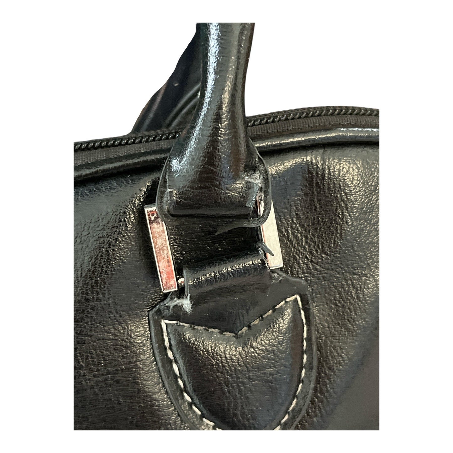 Betty Boop Capricorn Zodiac Black Faux Leather Handbag W/ Double Handles & Zipper Closure 10" X 12" X 4"
