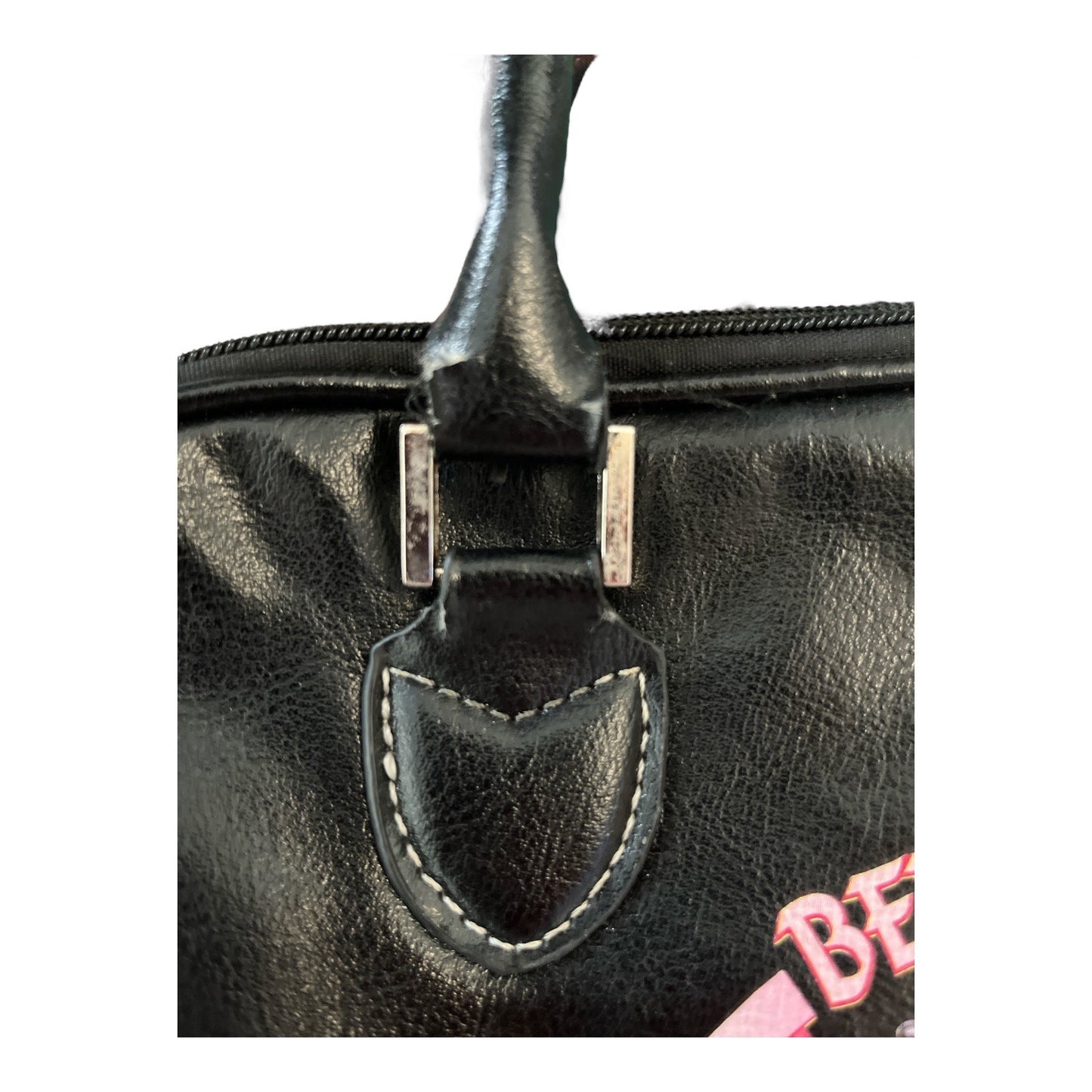 Betty Boop Capricorn Zodiac Black Faux Leather Handbag W/ Double Handles & Zipper Closure 10" X 12" X 4"