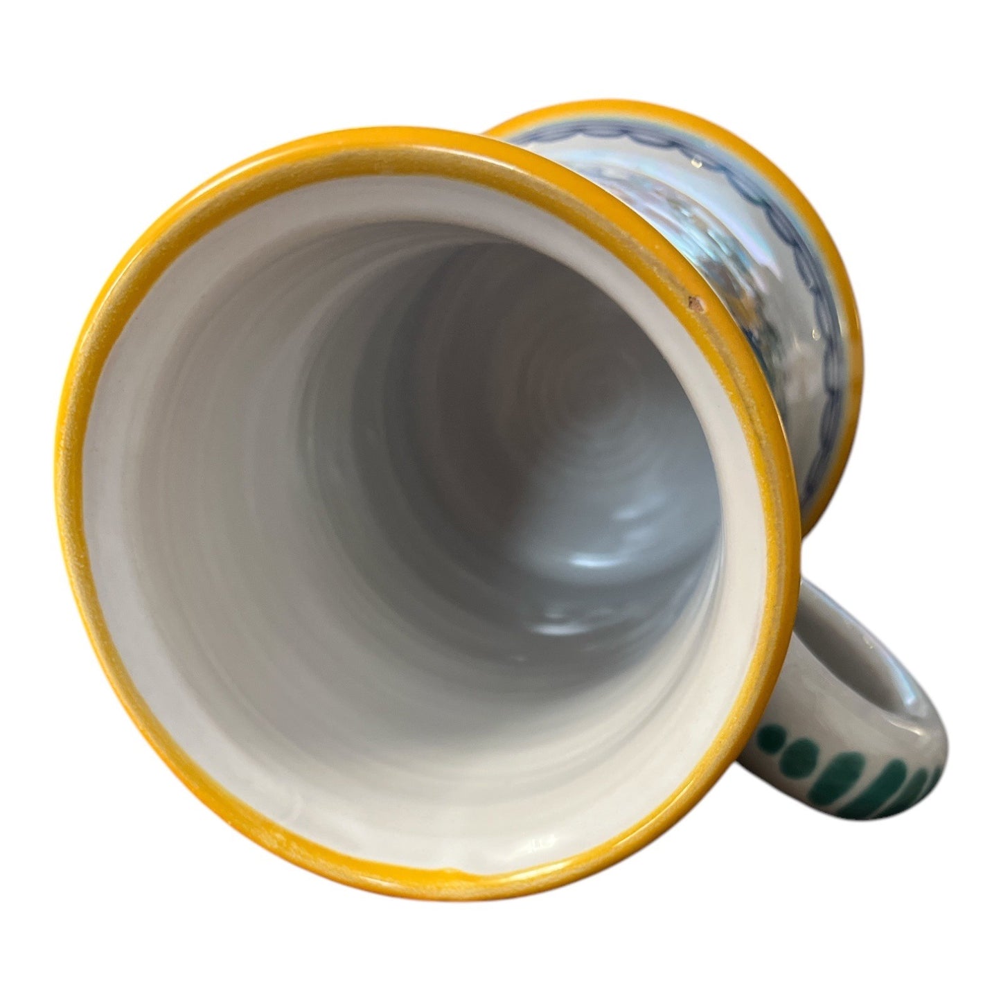 Vintage Modra Style Slovak Folk Pottery Floral Mug Hand Painted 1990s