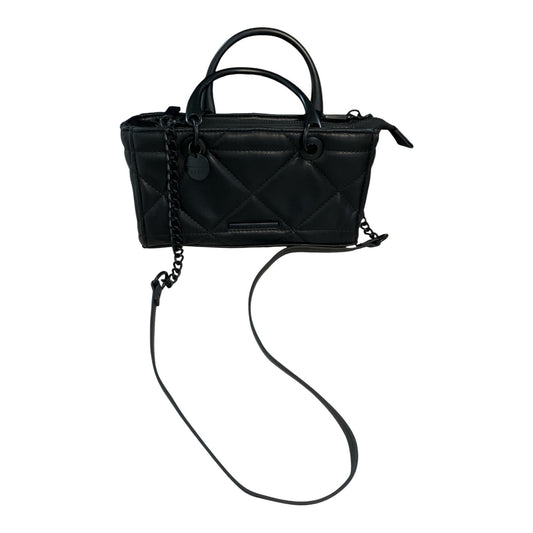 ALDO Quilted Black Faux Leather Mini Satchel – Metal Handles and Chain Strap – 2023