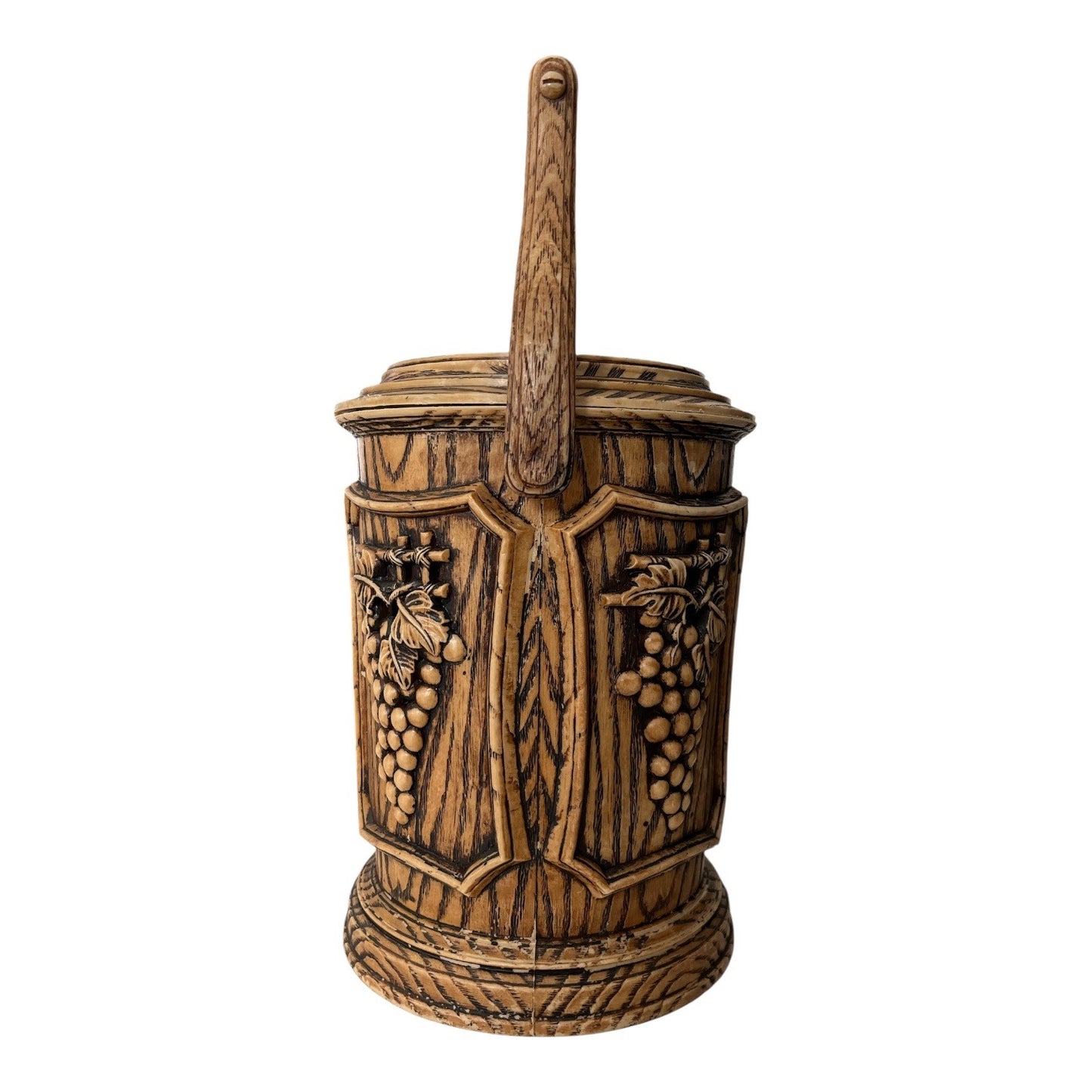 Vintage Faux Bois Grape Ice Bucket Wine Chiller Hong Kong Barware